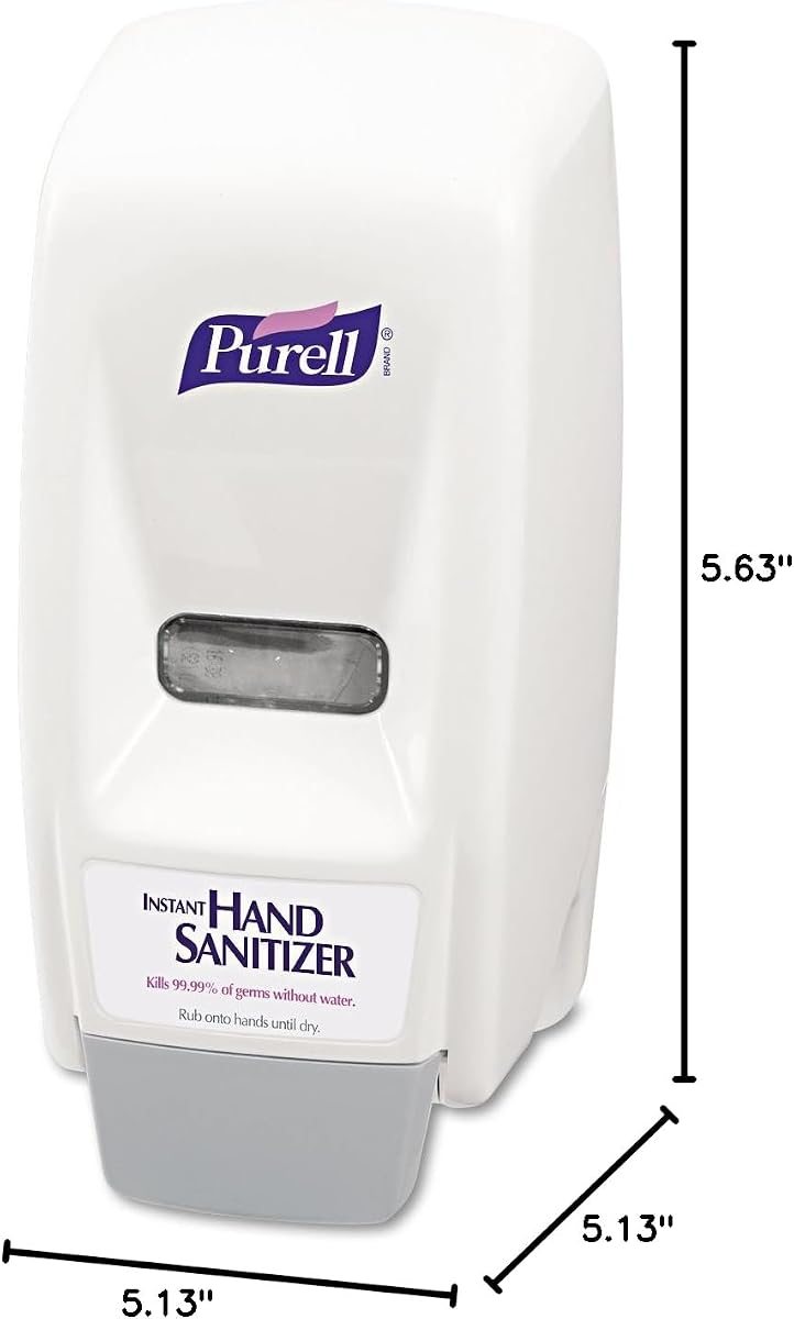 PURELL 800 Series Bag-In-Box Hand Sanitizer Push-Style Dispenser, Dispenser for 800 mL Sanitizer Bag-in-Box Refills - ,White, view 4