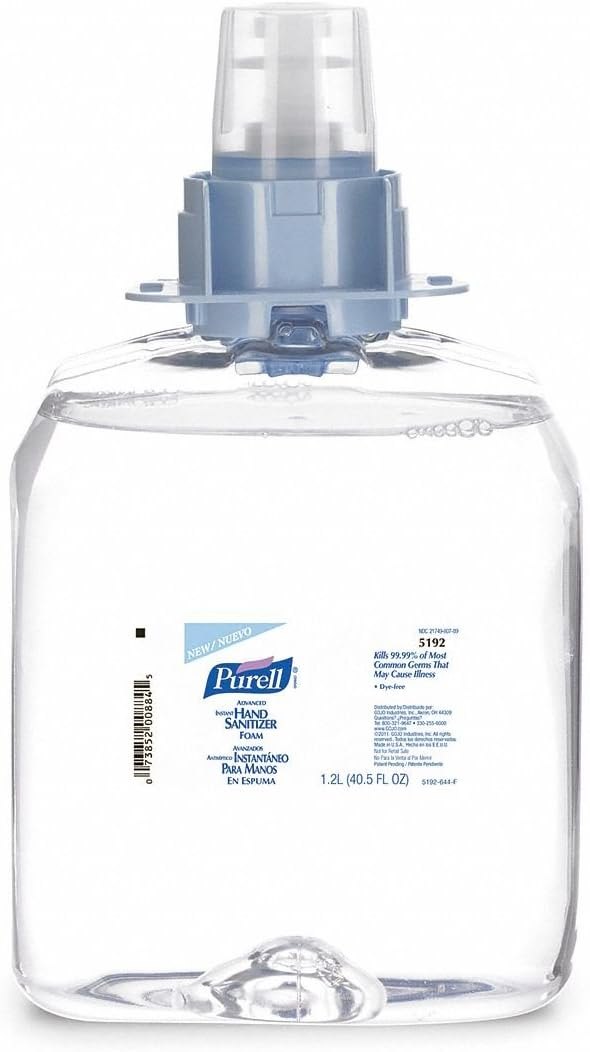 PURELL Advanced Hand Sanitizer Foam, 1200 mL Foam Hand Sanitizer Refill for PURELL FMX-12 Push-Style Dispenser (Pack of 3) - ,Clear
