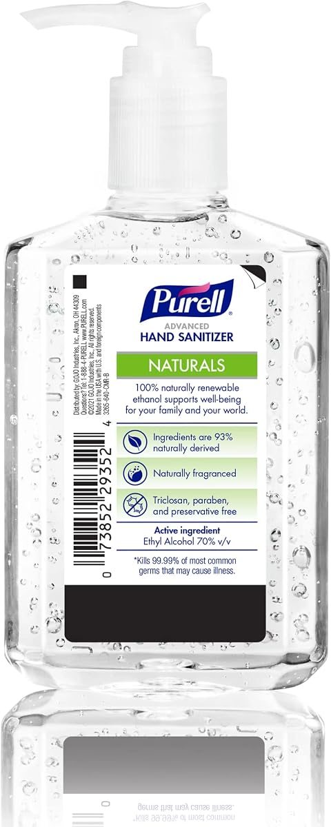 PURELL ADVANCED Hand Sanitizer NATURALS (6.5 FL OZ) - Made with PLANT BASED ALCOHOL - 4 Pack (26 FL OZ) - Kills 99.9% of Germs - With Essential Oils and Skin Conditioners, view 3