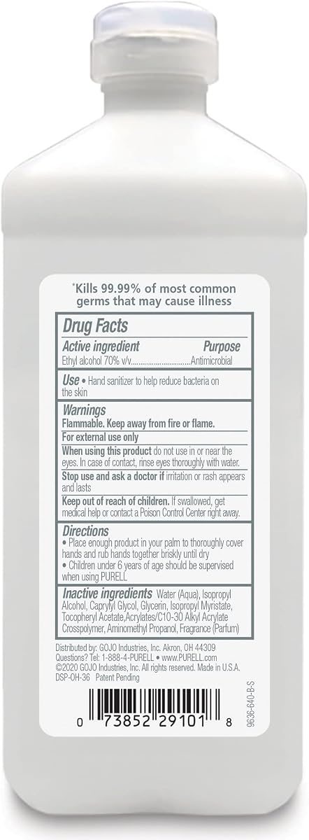 PURELL Advanced Hand Sanitizer Refreshing Gel, Clean Scent, 16 fl oz Flip Cap Bottle (Pack of 12), view 2