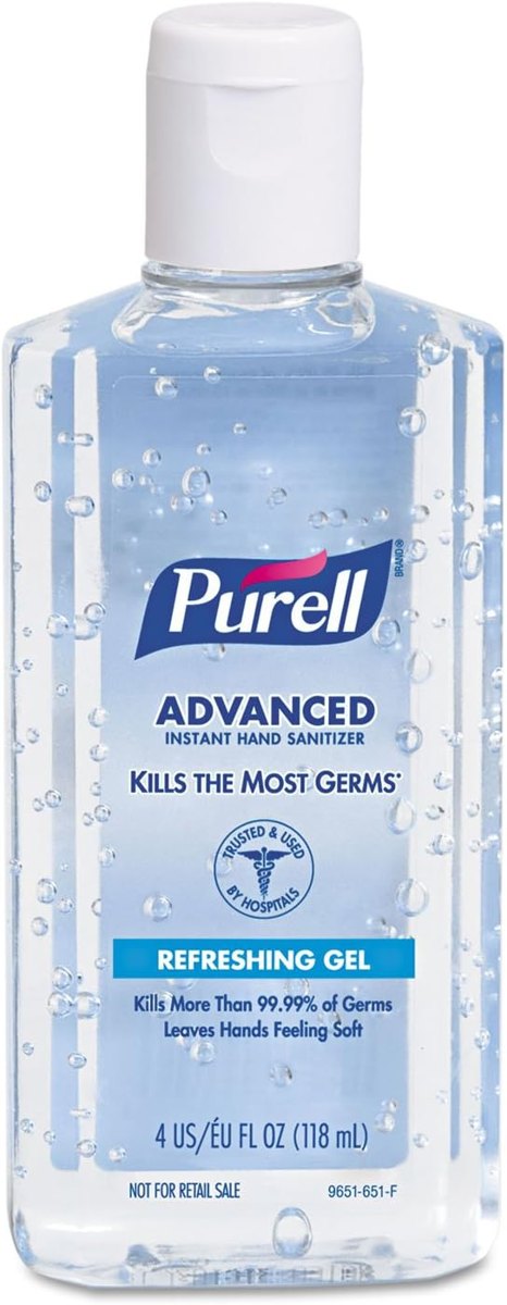 PURELL Advanced Instant Hand Sanitizer, 4 fl. oz. Bottle with Flip Top (Case of 24)