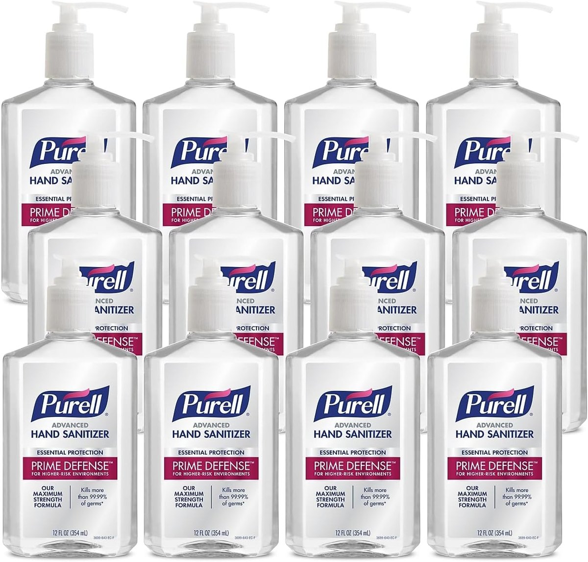 PURELL Advanced Prime Defense 85% Alcohol Gel Hand Sanitizer, 12 oz., 12/Carton ( CT)