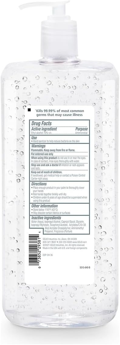PURELL Advanced Refreshing Gel Hand Sanitizer, Clean Scent, 1.5 L Pump Bottle, 4/Carton, view 3
