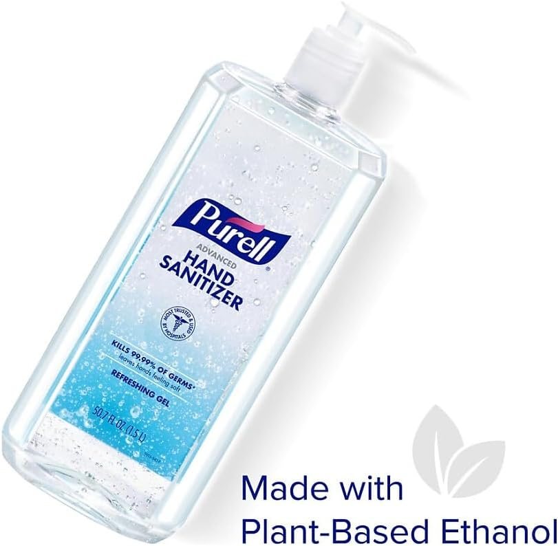 PURELL Advanced Refreshing Gel Hand Sanitizer, Clean Scent, 1.5 L Pump Bottle, 4/Carton, view 5
