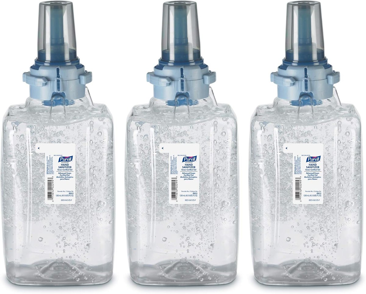 PURELL ADX-12 Hand Sanitizer Gel Refill, 3ct x 1200 mL