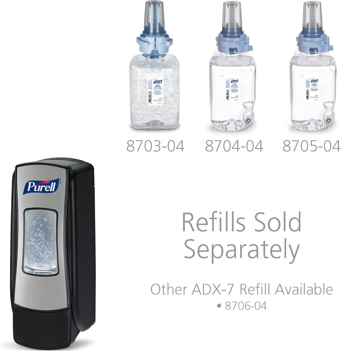 PURELL ADX-7 Push-Style Hand Sanitizer Dispenser Chrome, 700mL 1ct, view 2