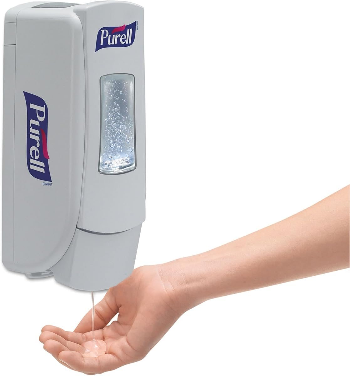 PURELL ADX-7 Push-Style Hand Sanitizer Dispenser, White, 700 mL, view 3