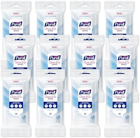 PURELL Clean & Go Wipes Skin & Surface, Fresh Scent 12pk x 20ct