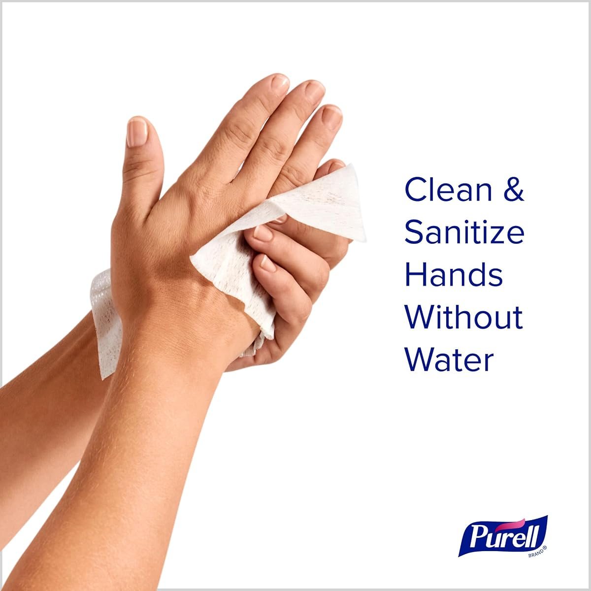 PURELL Cottony Soft Hand Sanitizing Wipes, Fragrance Free, 120 Count Individually Packed Sanitizing Wipes in Self-Dispensing Display Box - , White, view 3