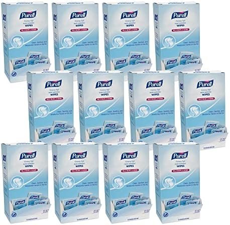 PURELL Cottony Soft Hand Sanitizing Wipes, Fragrance Free, 120 Count Individually Packed Sanitizing Wipes in Self-Dispensing Display Box - , White