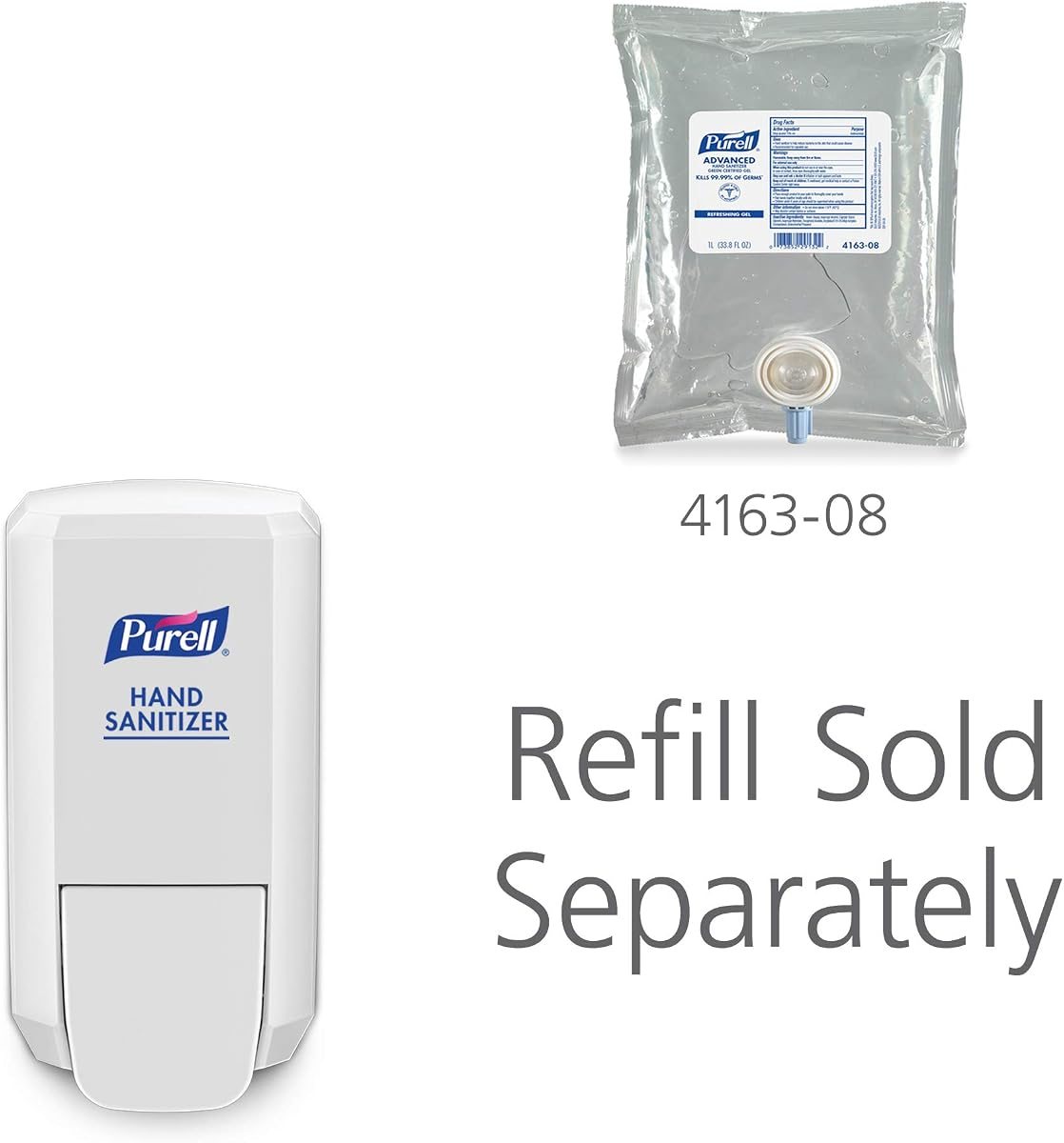 PURELL CS2 Manual Hand Sanitizer Dispenser, White, for 1000 mL PURELL CS2 Hand Sanitizer Refills, view 3