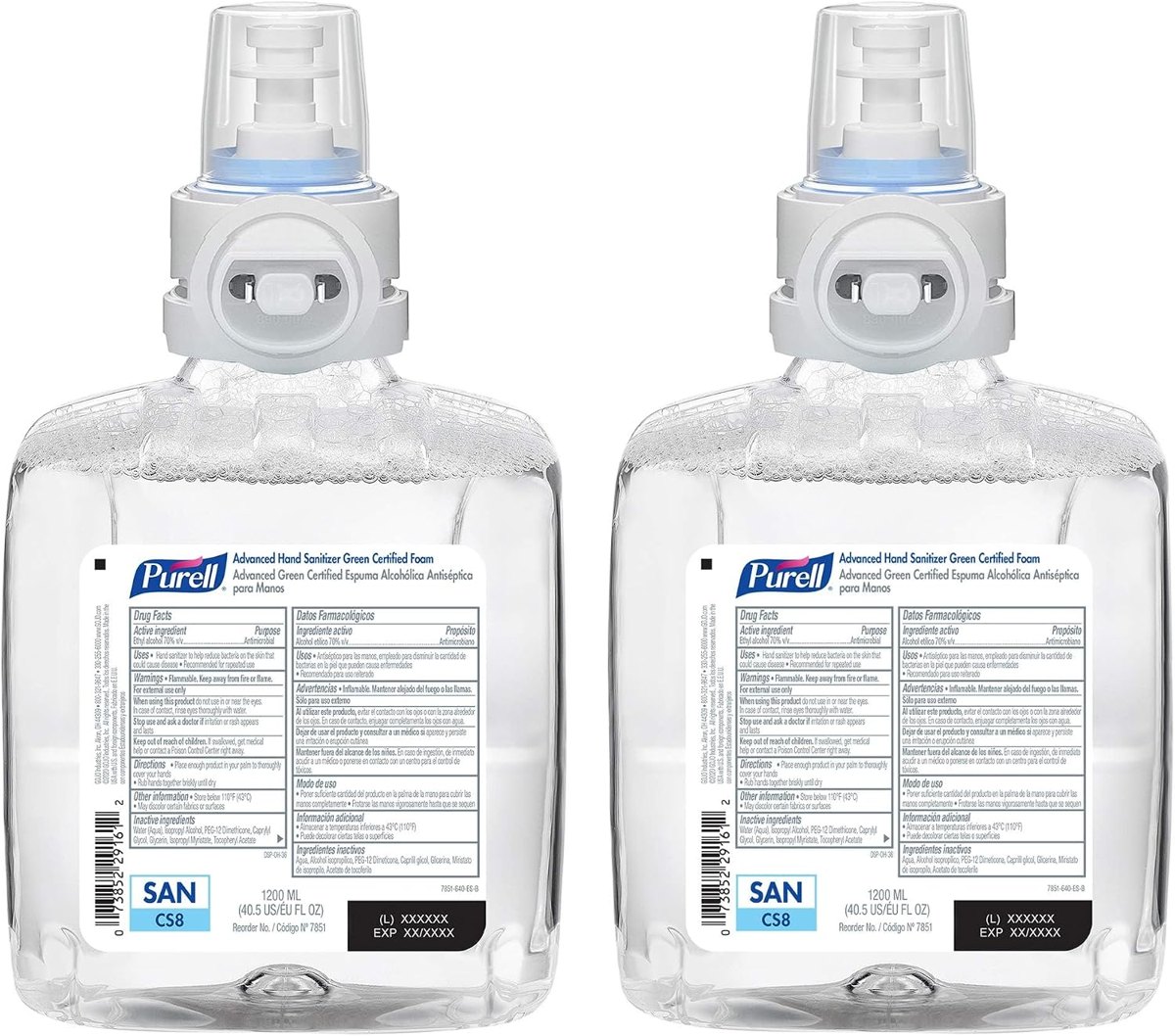 PURELL CS8 Advanced Hand Sanitizer Foam Refill, 2ct x 1200 mL