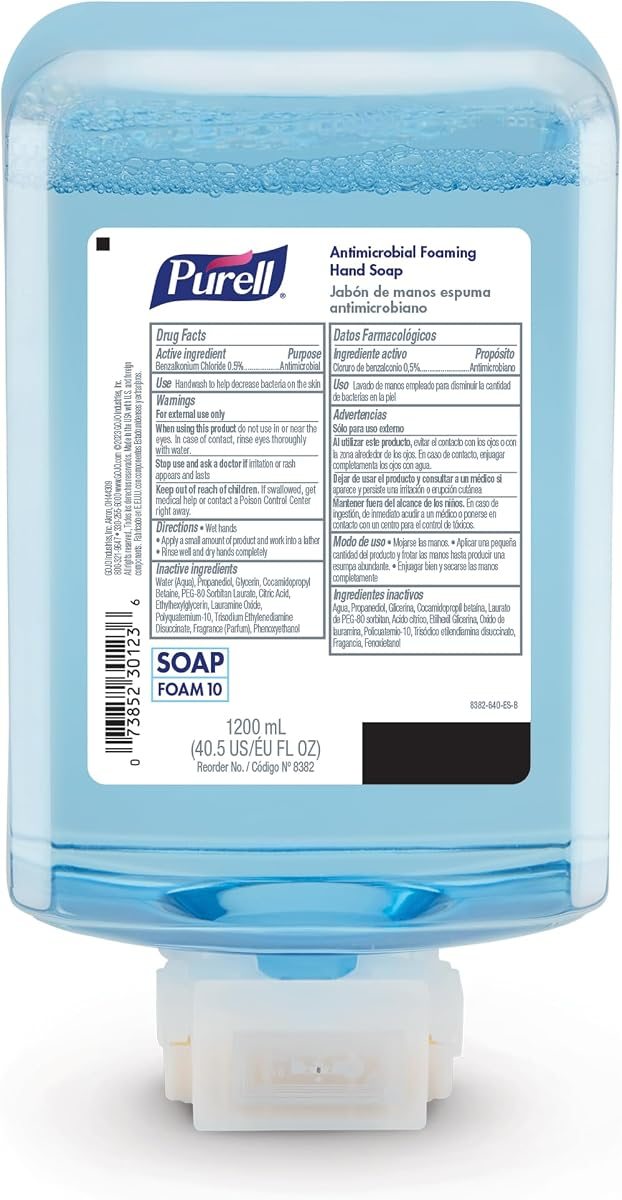 PURELL ES10 Antimicrobial Foam Soap Refill, 2ct x 1200 mL, view 2