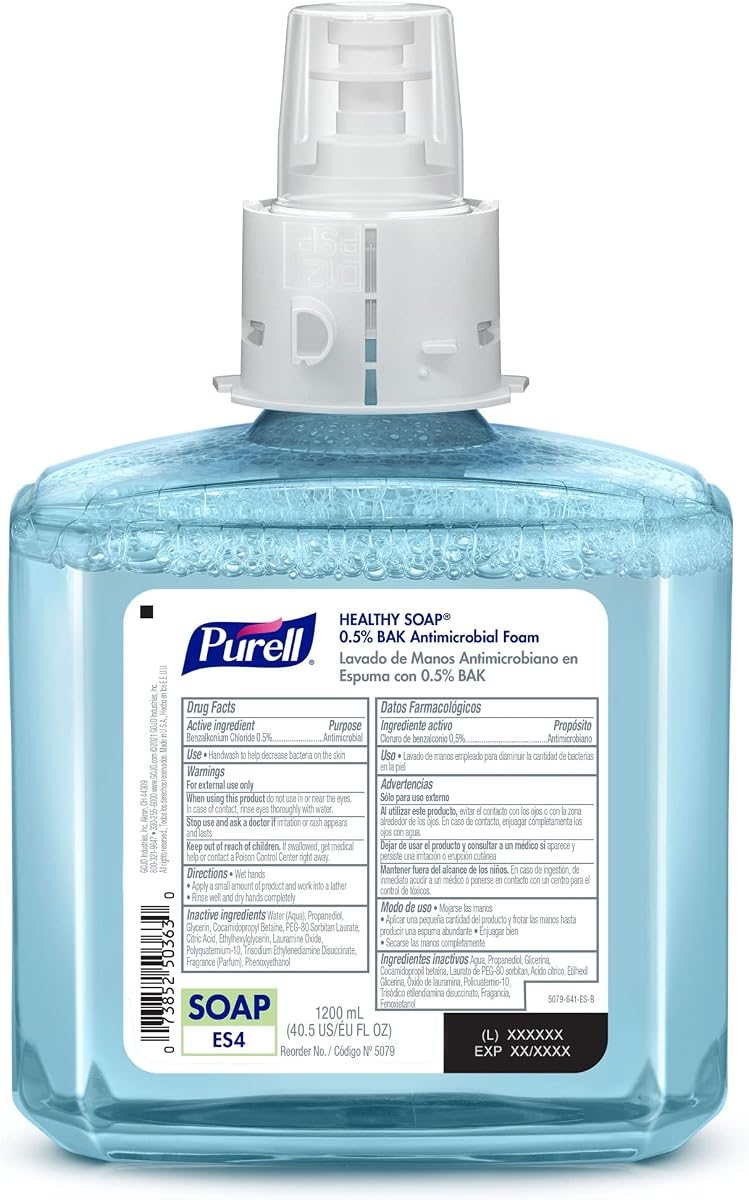 PURELL ES4 BAK Antimicrobial Foam Hand Soap Refill 2ct x 1200 mL, view 2