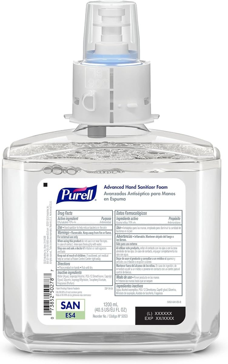 PURELL ES4 Hand Sanitizer Kit, Manual Dispenser +1200 mL Foam Refill, view 3