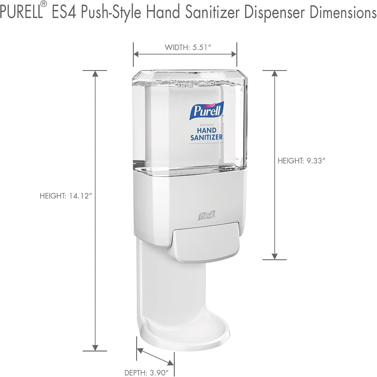 PURELL ES4 Manual Hand Sanitizer Dispenser, White, Compatible with 1200 mL PURELL ES4 Hand Sanitizer Refills - (Pack of 3), view 4