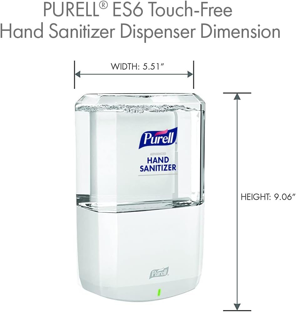 PURELL ES6 Automatic Hand Sanitizer Dispenser, White, Compatible with 1200 mL PURELL ES6 Automatic Hand Sanitizer Refills (Pack of 6), view 4
