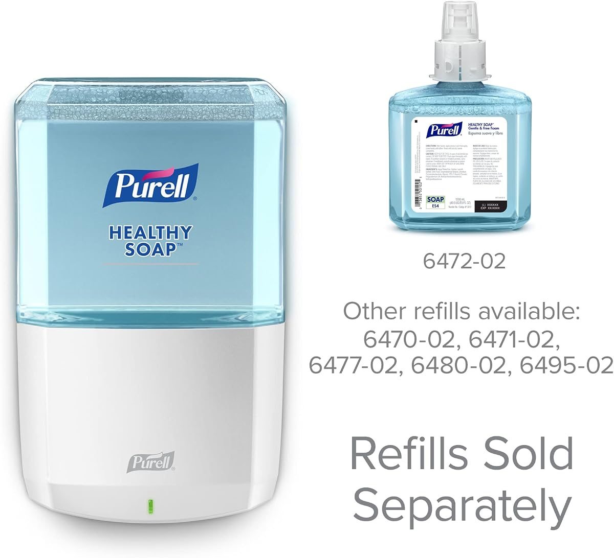 PURELL ES6 Automatic Hand Soap Dispenser, White, Compatible with 1200 mL PURELL ES6 Hand Soap Refills (Pack of 6) - - Manufactured by GOJO, Inc., view 5
