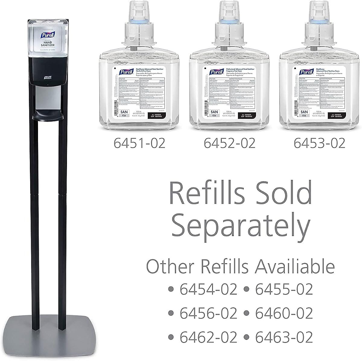 PURELL ES6 Dispenser Floor Stand with ES6 Automatic Dispenser, Graphite, view 5