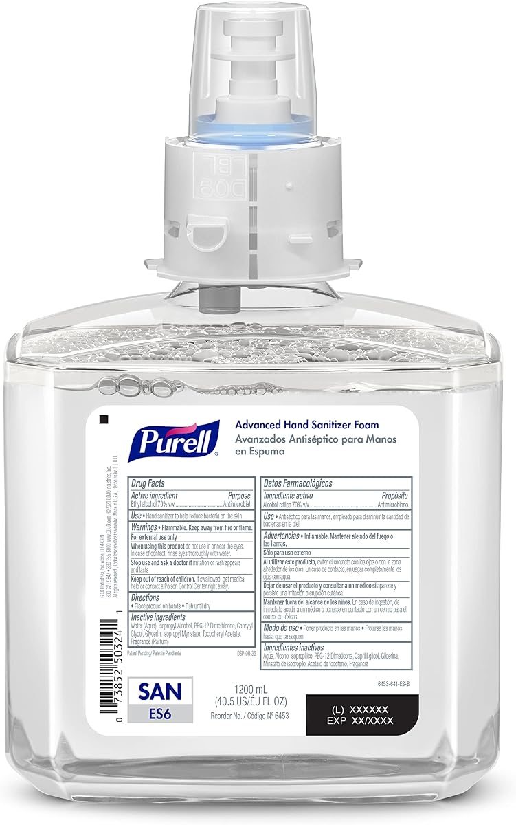 PURELL ES6 Hand Sanitizer Kit, Auto Dispenser+1200mL Foam Refill, view 3