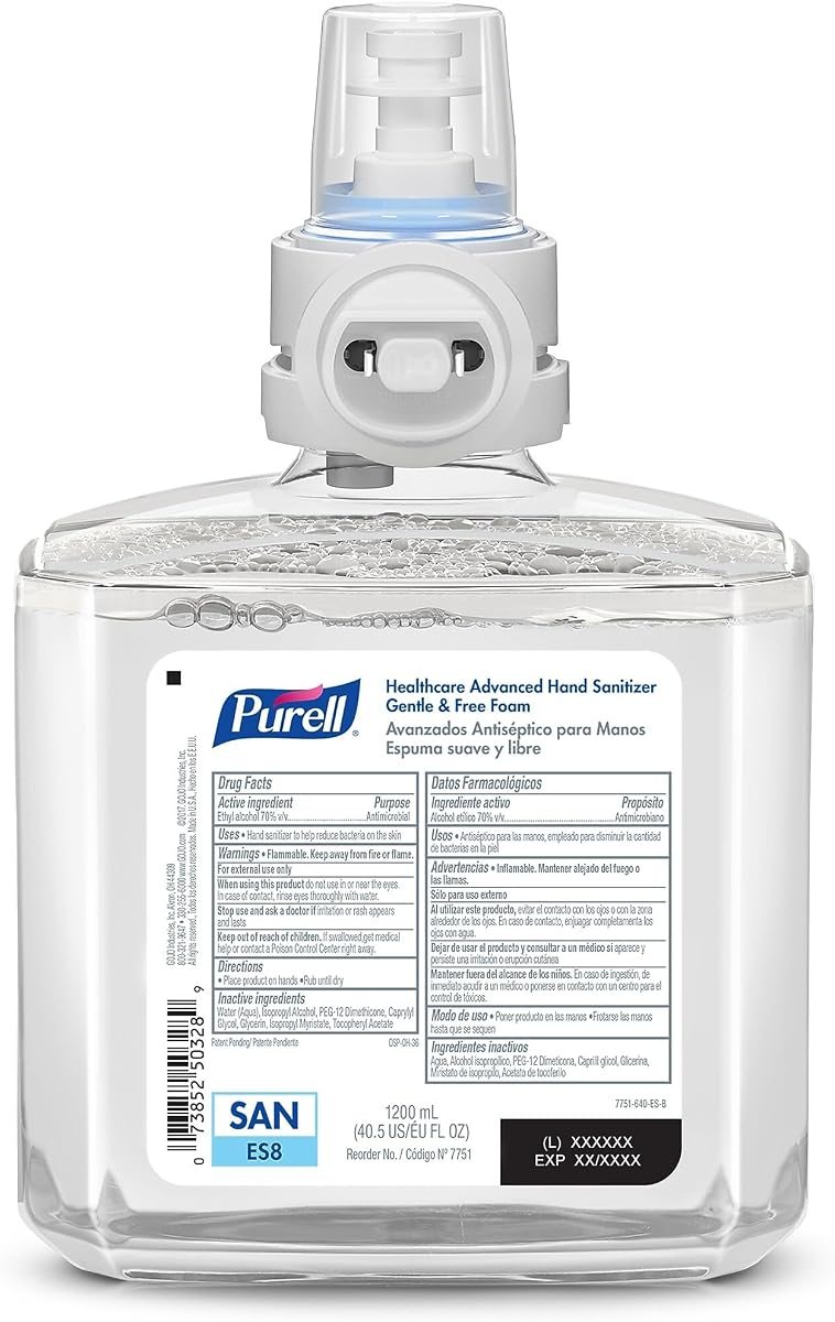PURELL ES8 Hand Sanitizer Foam Refill Fragrance Free, 2ct x 1200mL, view 2