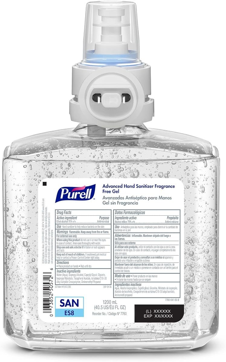 PURELL ES8 Hand Sanitizer Gel Refill, 2ct x 1200 mL, view 2
