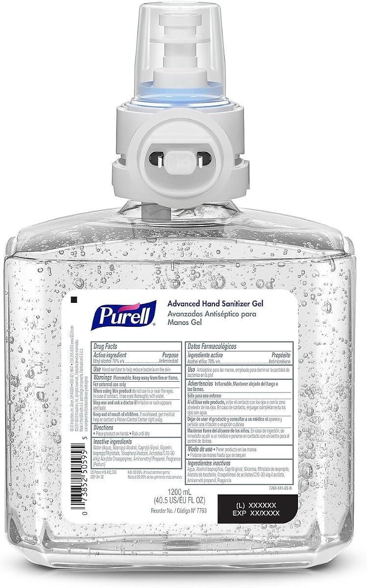 PURELL ES8 Hand Sanitizer Gel Refill, Clean Scent, 2ct x 1200 mL, view 2