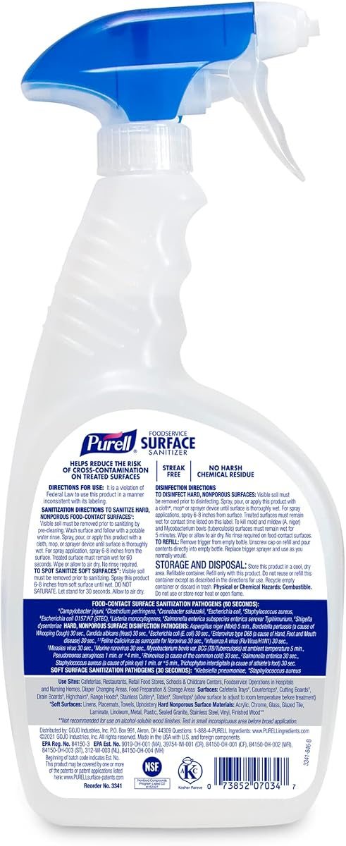 PURELL Foodservice Surface Sanitizer Spray Bottle, 6ct x 32 fl oz, view 2