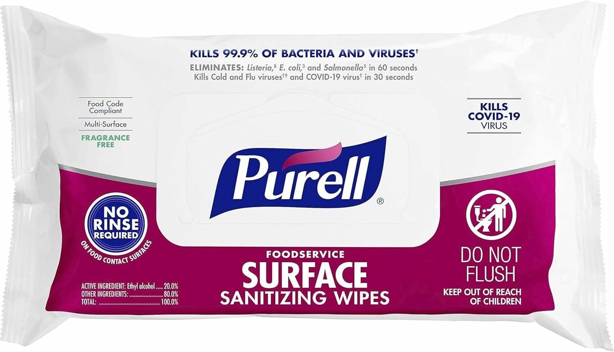 PURELL Foodservice Surface Wipes, 72 Count (Pack of 2), view 3