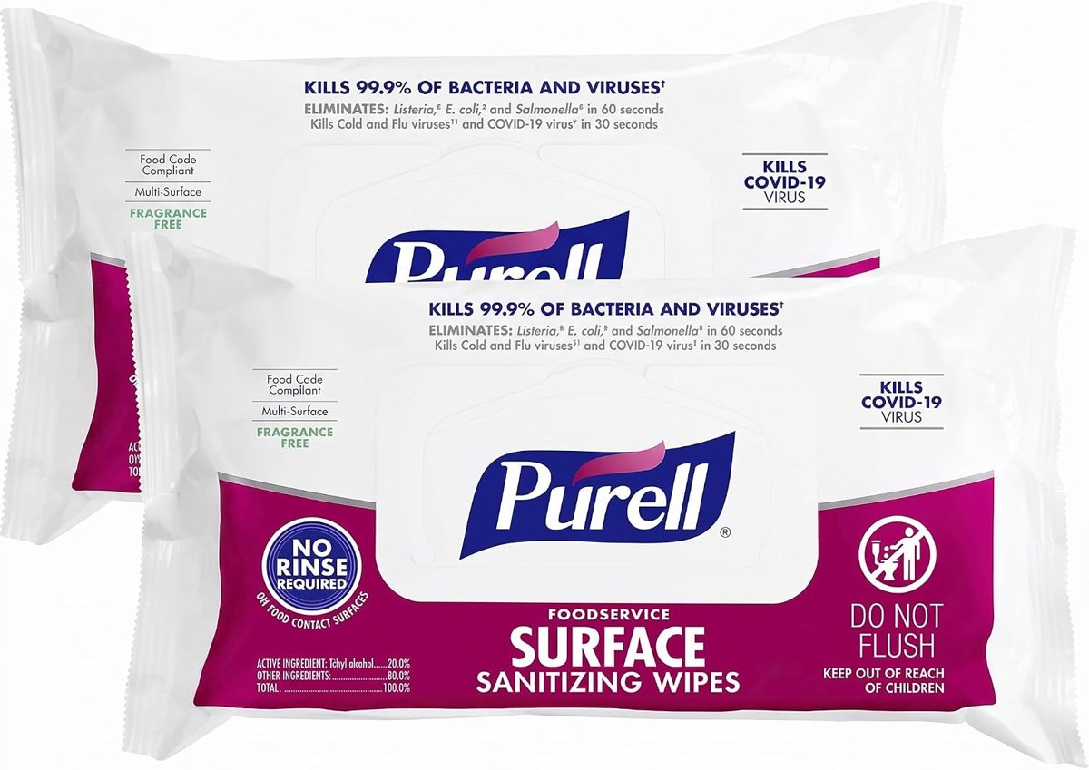 PURELL Foodservice Surface Wipes, 72 Count (Pack of 2)