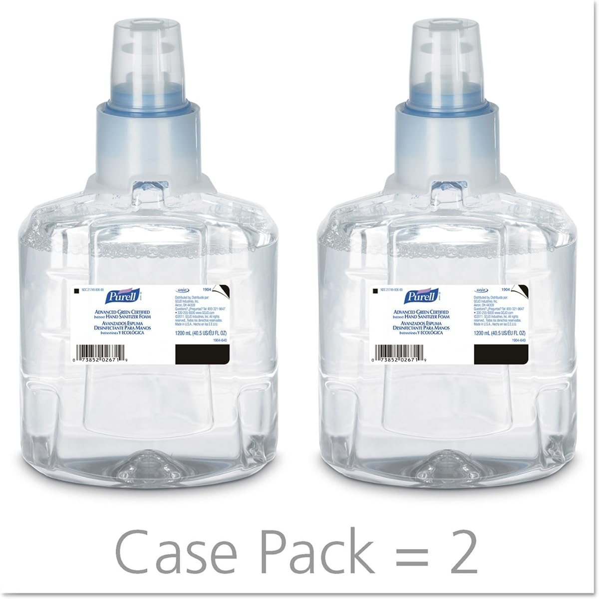 Gojo PURELL Advanced Green Certified Hand Sanitizer Refill, Fragrance Free, 1200mL, Pack of 2, view 5