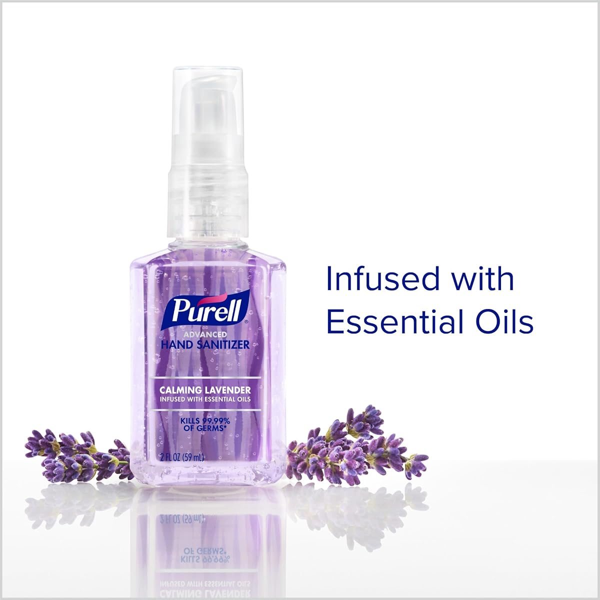 PURELL Hand Sanitizer Gel Lavender Travel Pump Bottle, 6ct x2oz, view 3