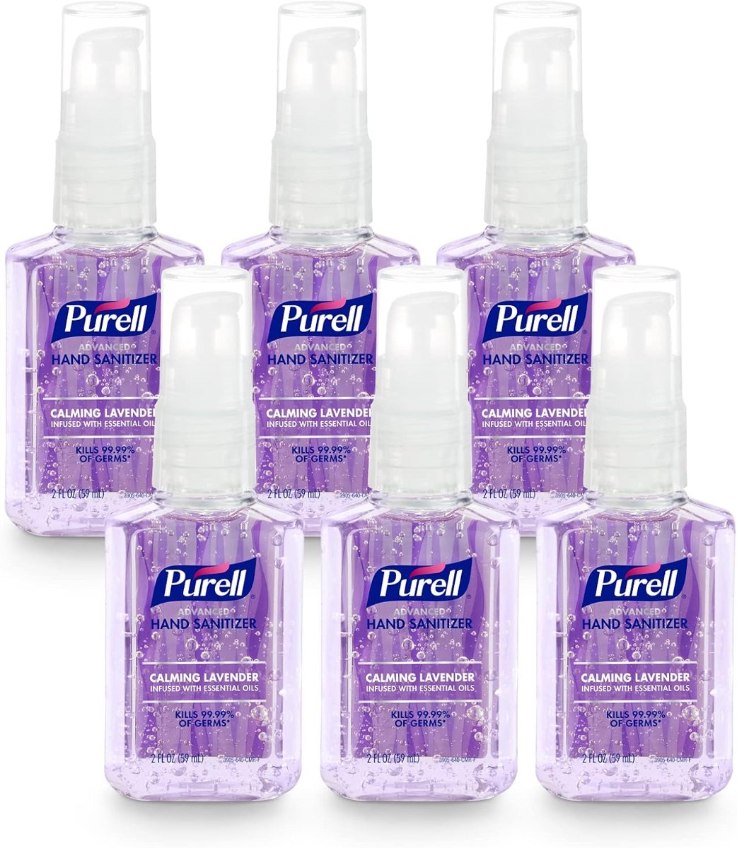PURELL Hand Sanitizer Gel Lavender Travel Pump Bottle, 6ct x2oz