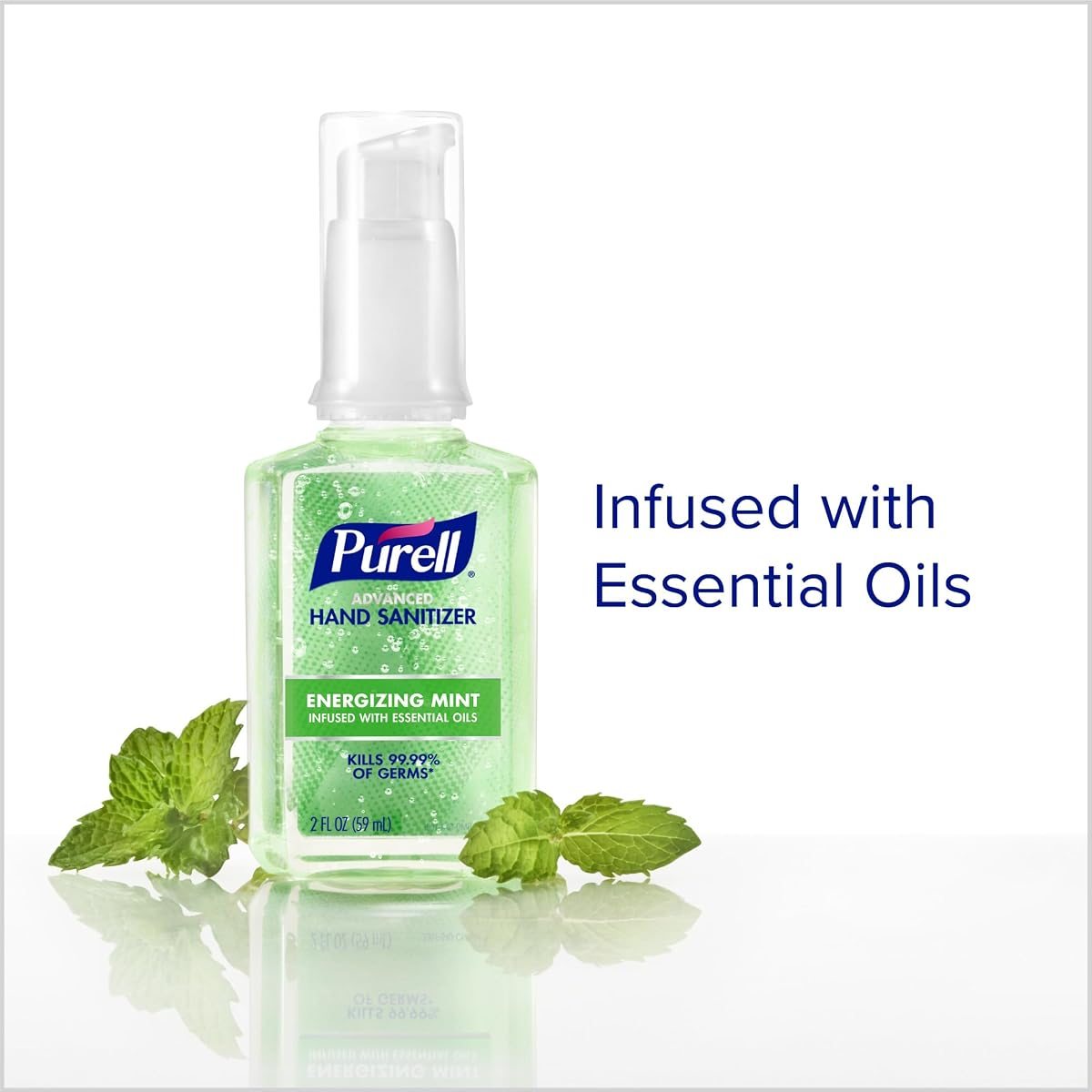 PURELL Hand Sanitizer Gel Mint, Travel Pump Bottle 6ct x 2fl oz, view 3