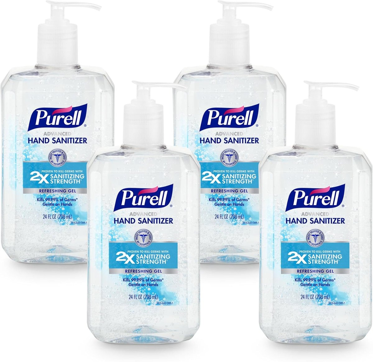 PURELL Hand Sanitizer Gel Pump Bottle, 4ct x 24 fl oz