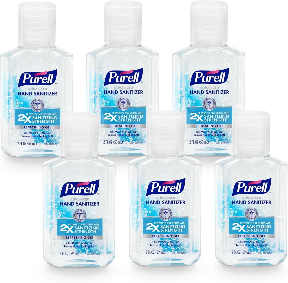 PURELL Hand Sanitizer Gel Travel Size Bottle, 6ct x 2fl oz