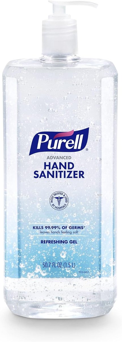 PURELL Hand Sanitizer Refreshing Gel Pump Bottle, 1ct x 1.5 Liter