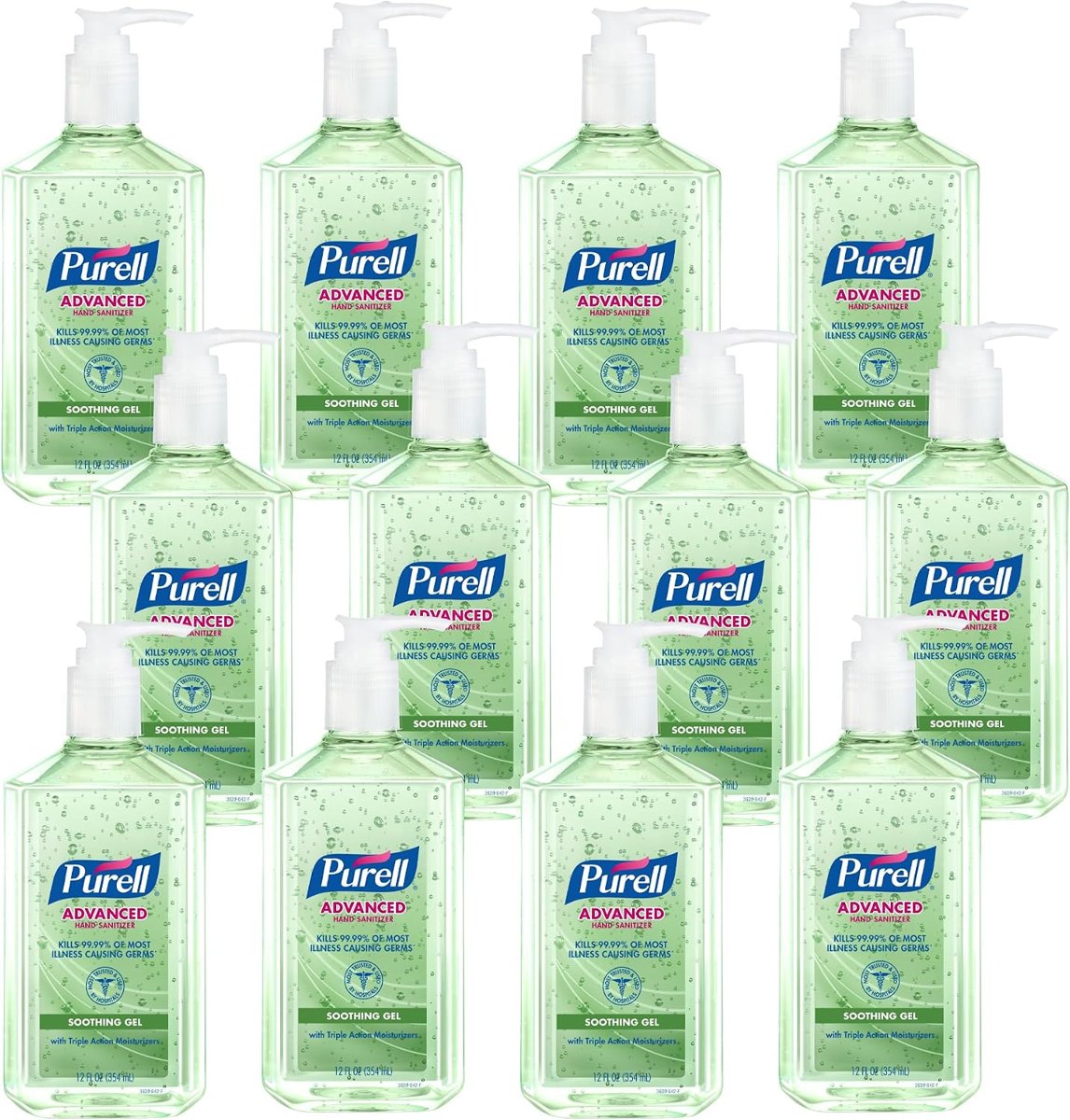 PURELL Hand Sanitizer Soothing Gel Pump Bottle 12ct x 12oz