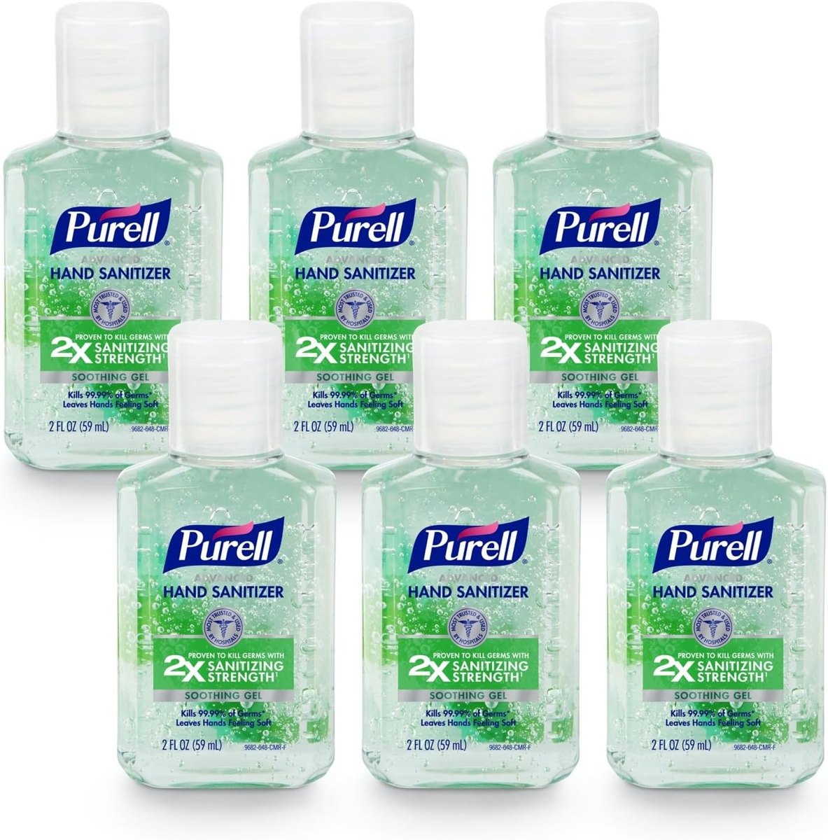 PURELL Hand Sanitizer Soothing Gel Travel Bottle, 6ct x 2oz