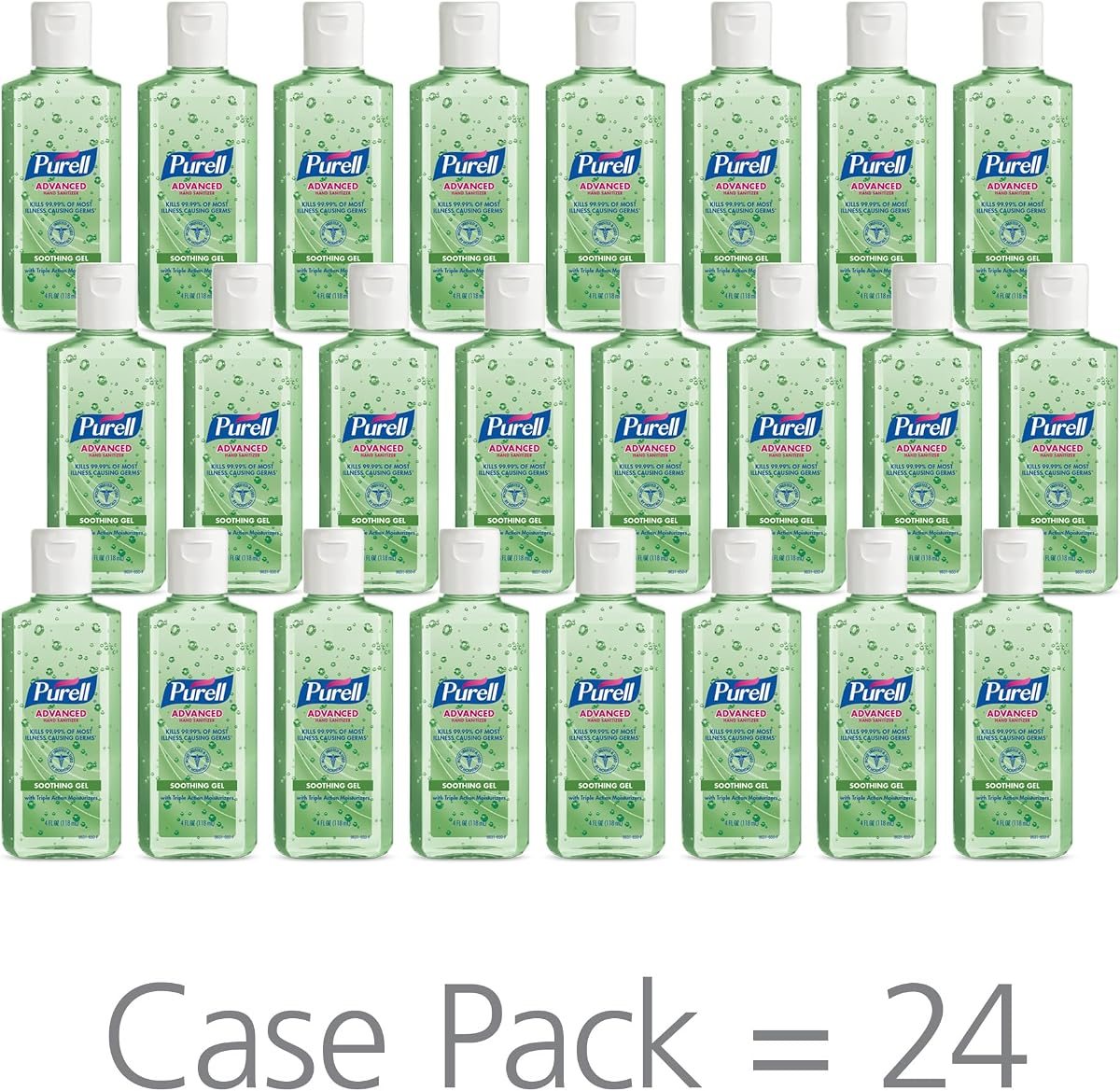 PURELL Hand Sanitizer Soothing Gel Travel Size Bottle 24ct x 4fl oz, view 2