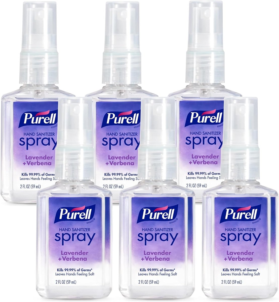 PURELL Hand Sanitizer Spray Lavender, Travel Size 6ct x 2 fl oz