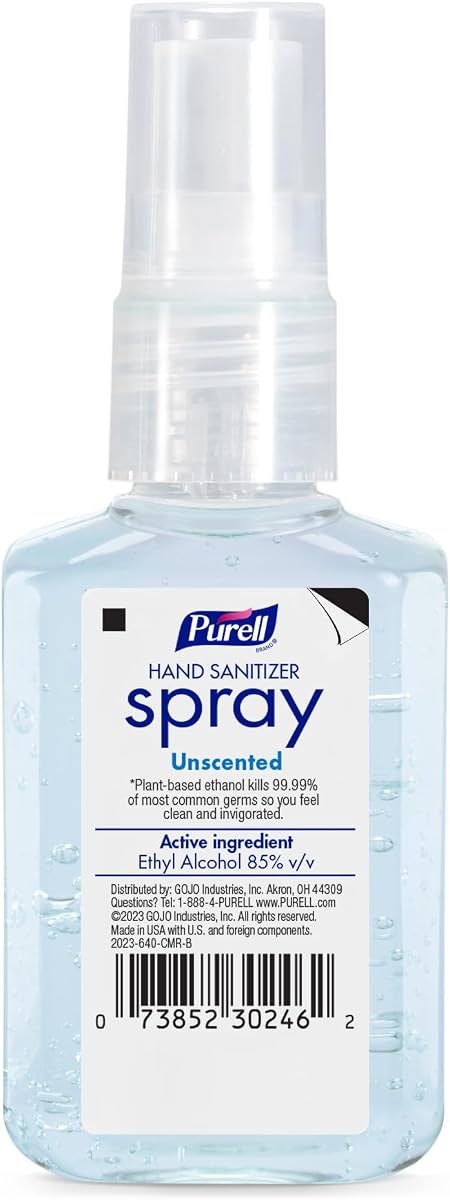 PURELL Hand Sanitizer Spray Unscented, Travel Size 6ct x 2fl oz, view 2