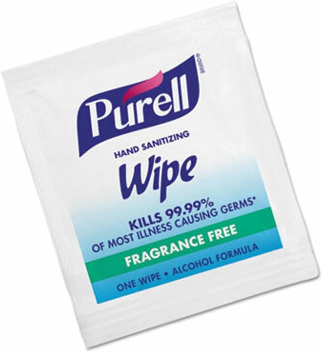 PURELL Hand Sanitizing Wipes, Alcohol Formula, Fragrance Free, 100 Count Individually Wrapped Hand Wipes (Pack of 10)
