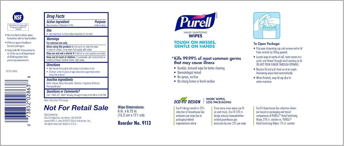 PURELL Hand Sanitizing Wipes Canister, Citrus Scent, 6pk x 270ct, view 2