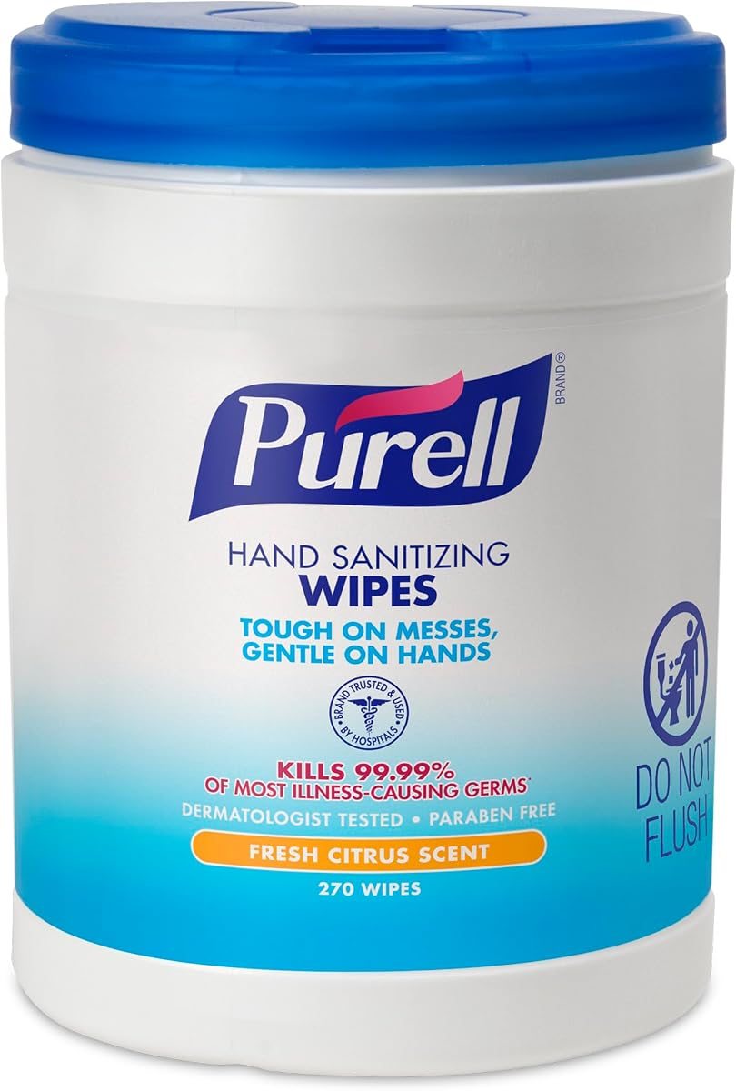 PURELL Hand Sanitizing Wipes Canister, Citrus Scent, 6pk x 270ct, view 3