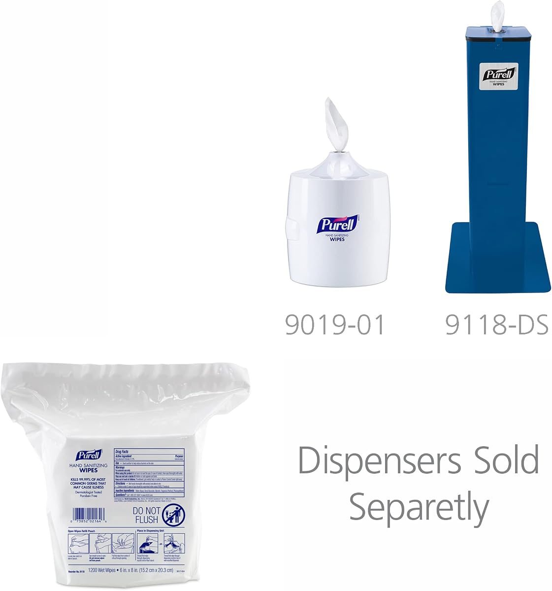 PURELL Hand Sanitizing Wipes Dispenser Refill, 2pk x 1200ct, view 5
