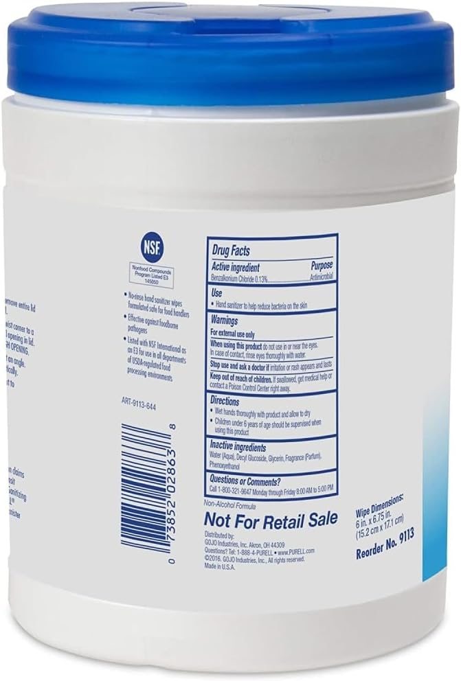 PURELL Hand Sanitizing Wipes, Fresh Citrus Scent, 270 Wipes Per Canister, Pack Of 6 Canisters, view 2