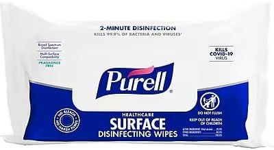 PURELL Healthcare Disinfecting Wipes, 72 Wipes/Pack, Surface Disinfection