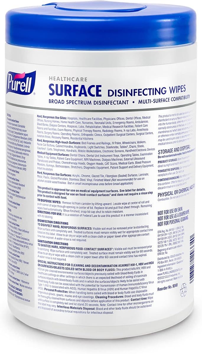 PURELL Healthcare Surface Disinfecting Wipes Canister, 6 x 110ct, view 3