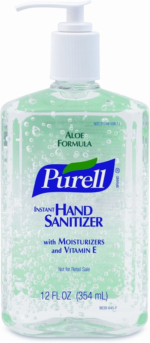PURELL Instant Hand Sanitizer with Aloe, 12 fl oz Pump Bottle (Case of 12)